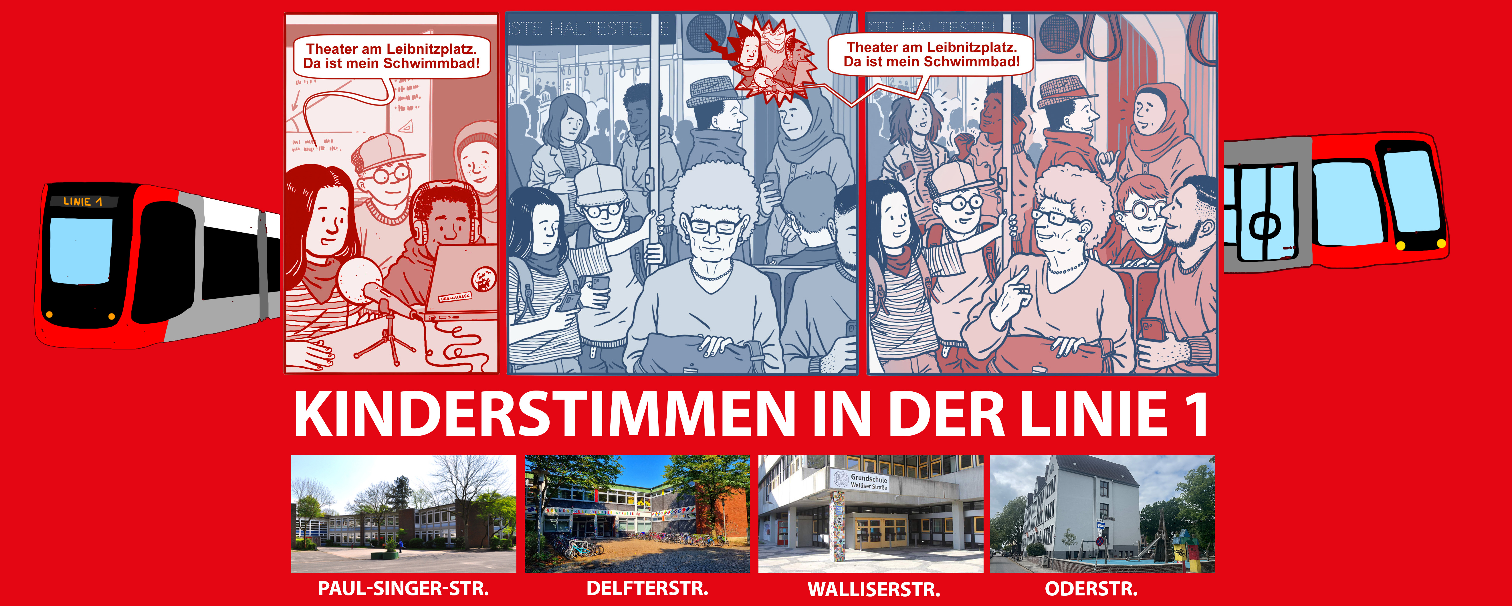 Kinder in der Straßenbahn